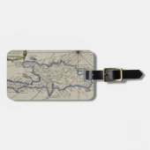  kaart van de Dominicaanse Republiek (1750) Bagagelabel (Voorkant horizontaal)