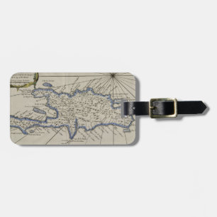  kaart van de Dominicaanse Republiek (1750) Bagagelabel