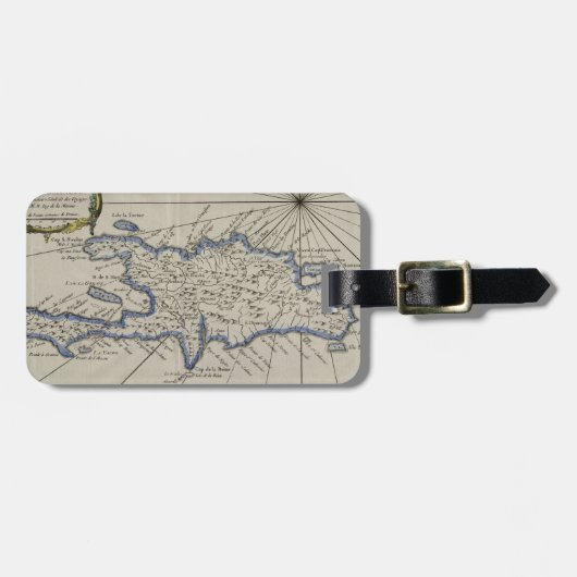  kaart van de Dominicaanse Republiek (1750) Bagagelabel (Voorkant horizontaal)