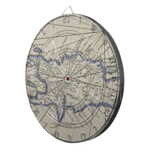  kaart van de Dominicaanse Republiek (1750) Dartbord (Voorkant Rechts)
