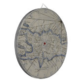 kaart van de Dominicaanse Republiek (1750) Dartbord (Voorkant Links)