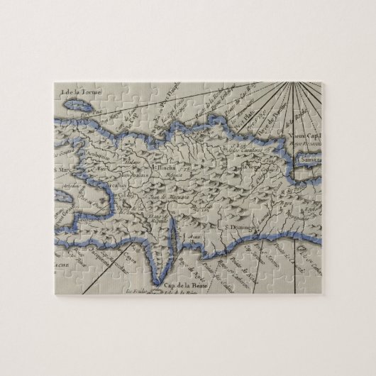  kaart van de Dominicaanse Republiek (1750) Legpuzzel (Horizontaal)
