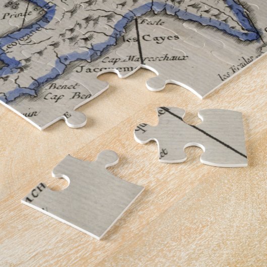  kaart van de Dominicaanse Republiek (1750) Legpuzzel (Zijkant)