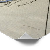  kaart van de Dominicaanse Republiek (1750) Poster (Hoek)