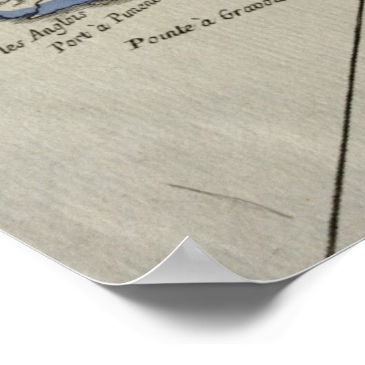  kaart van de Dominicaanse Republiek (1750) Poster (Hoek)