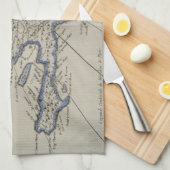  kaart van de Dominicaanse Republiek (1750) Theedoek (Quarter Fold)