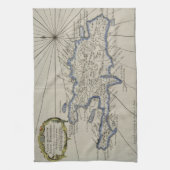  kaart van de Dominicaanse Republiek (1750) Theedoek (Verticaal)