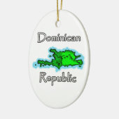 Kaart van de Dominicaanse Republiek Keramisch Ornament (Links)