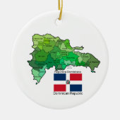 Kaart van de Dominicaanse Republiek Keramisch Ornament (Voorkant)
