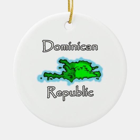 Kaart van de Dominicaanse Republiek Keramisch Ornament (Voorkant)