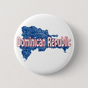 kaart van de Dominicaanse Republiek Ronde Button 5,7 Cm