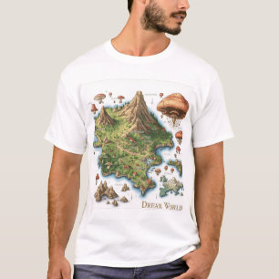 Kaart van de Droomwereld – Surrealistische Cartogr T-shirt