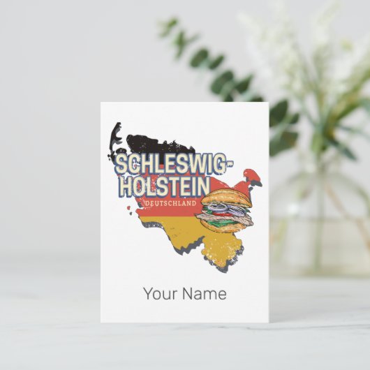 Kaart van de Duitse deelstaat Sleeswijk-Holstein (Staand voorkant)