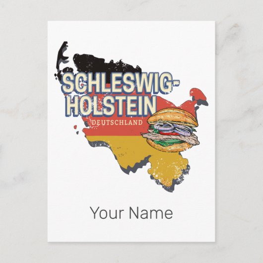 Kaart van de Duitse deelstaat Sleeswijk-Holstein (Voorkant)