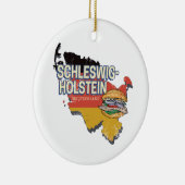 Kaart van de Duitse deelstaat Sleeswijk-Holstein Keramisch Ornament (Rechts)