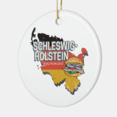 Kaart van de Duitse deelstaat Sleeswijk-Holstein Keramisch Ornament (Links)