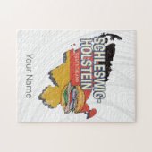 Kaart van de Duitse deelstaat Sleeswijk-Holstein Legpuzzel (Horizontaal)