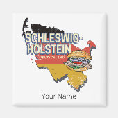 Kaart van de Duitse deelstaat Sleeswijk-Holstein Magneet (Voorkant)