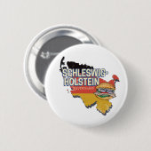 Kaart van de Duitse deelstaat Sleeswijk-Holstein Ronde Button 5,7 Cm (Voorkant /achterkant)
