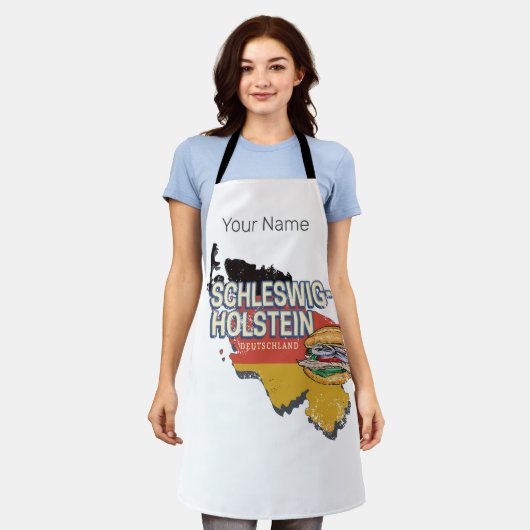 Kaart van de Duitse deelstaat Sleeswijk-Holstein Schort (Gedragen)