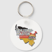 Kaart van de Duitse deelstaat Sleeswijk-Holstein Sleutelhanger (Voorkant)