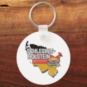 Kaart van de Duitse deelstaat Sleeswijk-Holstein Sleutelhanger (Voorkant)
