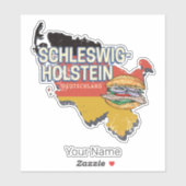 Kaart van de Duitse deelstaat Sleeswijk-Holstein Sticker (Vel)