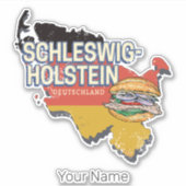 Kaart van de Duitse deelstaat Sleeswijk-Holstein Sticker (Voorkant)