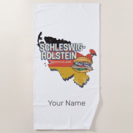 Kaart van de Duitse deelstaat Sleeswijk-Holstein Strandlaken
