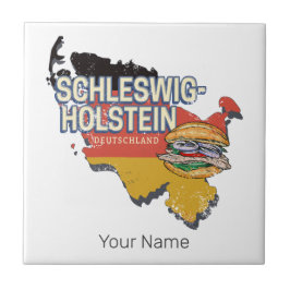 Kaart van de Duitse deelstaat Sleeswijk-Holstein Tegeltje