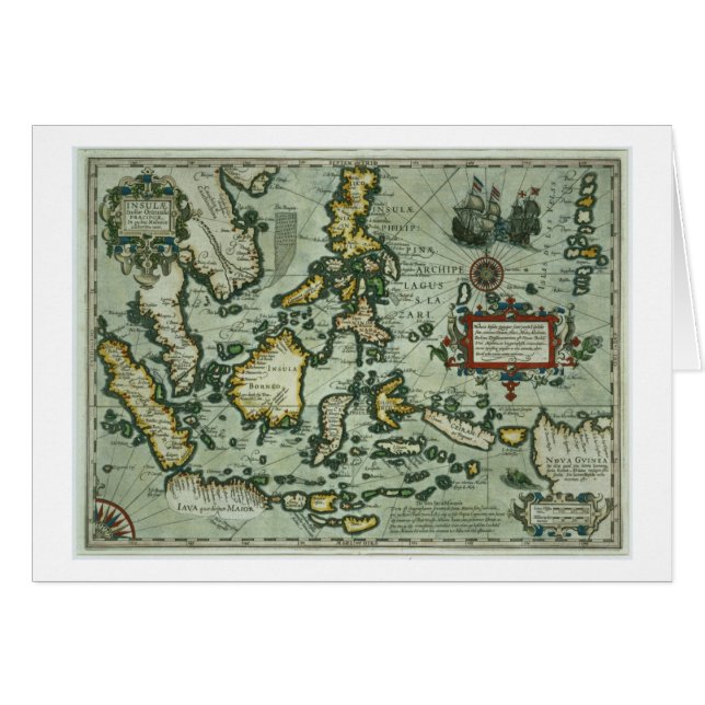 Kaart van de East Indies, pub. 1635 in Amsterdam ( (Voorkant Horizontaal)