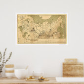 Kaart van de edele metalen van het Russische Rijk Poster (Keuken)