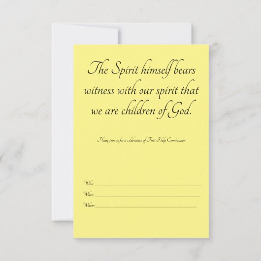 Kaart van de eerste communie (Achterkant)