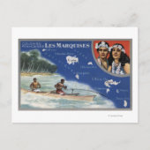 Kaart van de eilanden, Native in a Canoe (Voorkant)