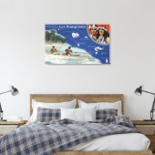 Kaart van de eilanden, Native in a Canoe Canvas Afdruk (Insitu (Slaapkamer))
