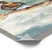Kaart van de eilanden, Native in a Canoe Poster (Hoek)