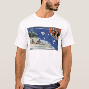 Kaart van de eilanden, Native in a Canoe T-shirt