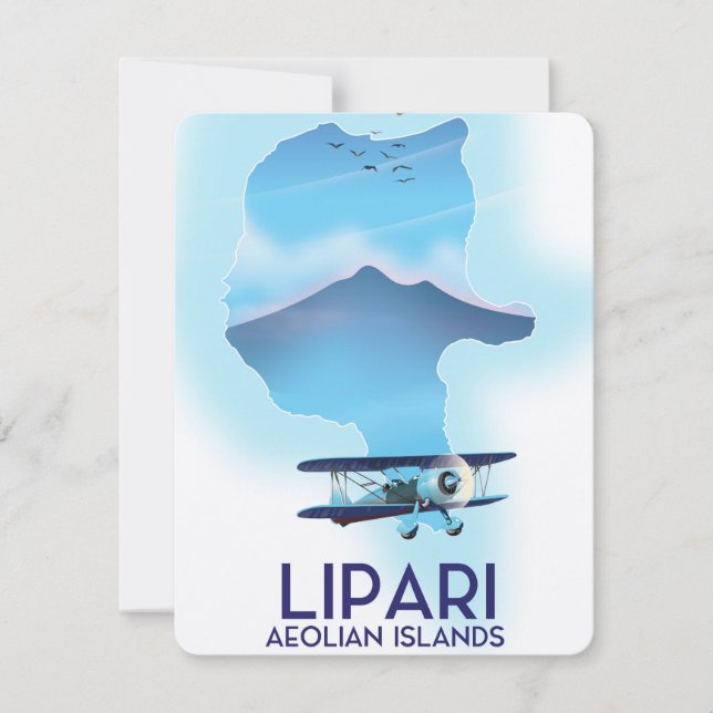 Kaart van de eilanden van de Eolian Lipari (Voorkant)