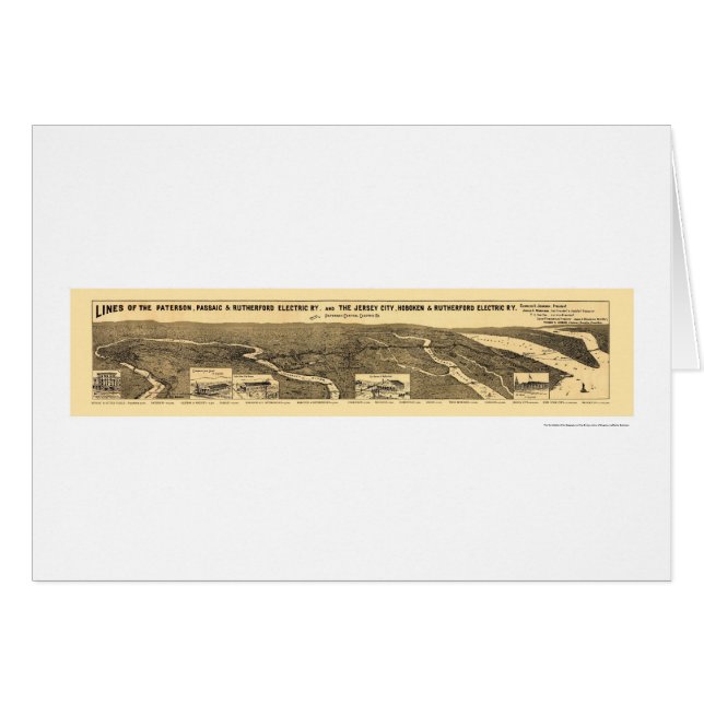 Kaart van de elektrische spoorweg 1894 (Voorkant Horizontaal)