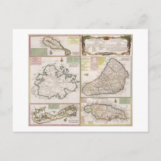 Kaart van de Engelse kolonies in het Caribisch geb (Voorkant)