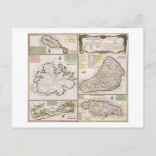 Kaart van de Engelse kolonies in het Caribisch geb