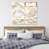 Kaart van de Engelse kolonies in het Caribisch geb Canvas Afdruk (Insitu (Slaapkamer))