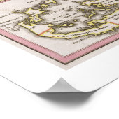 Kaart van de Engelse kolonies in het Caribisch geb Poster (Hoek)