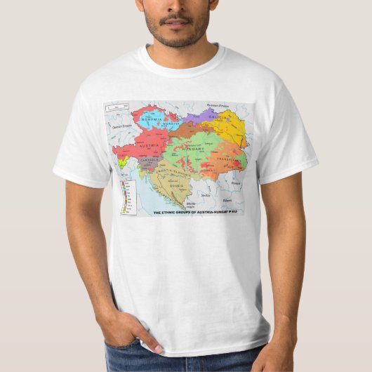 Kaart van de etnische diversiteit tussen Oostenrij T-shirt (Voorkant)