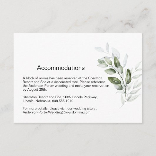 Kaart van de Eucalyptustak (Voorkant)