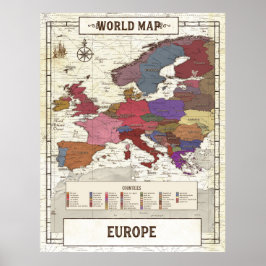 Kaart van de Europese Poster