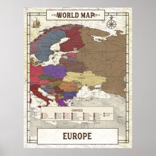 Kaart van de Europese Poster