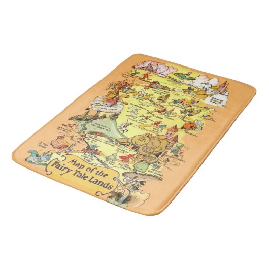 Kaart van de Fairy Tale Lands Badmat (Gekanteld)