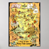 Kaart van de Fairy Tale Lands (in 23 maten) Poster (Voorkant)