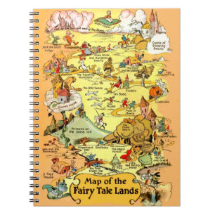 Kaart van de Fairy Tale Lands Notitieboek